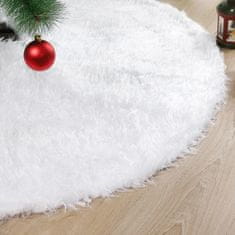 HOME & MARKER® Božićna preproga, ispod drvca, bijela, umjetno krzno, dekorativni tepih za bor | SANTARUG