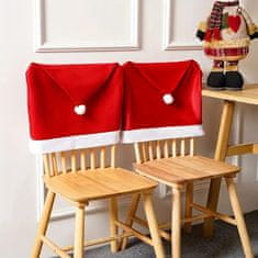 HOME & MARKER® Božićne navlake za stolice, 4 kom, 50x60 cm, u obliku kape Djeda Mraza, dekorativne presvlake | SANTASEAT