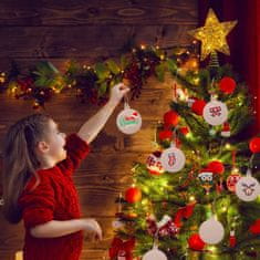 HOME & MARKER® Set 30 drvenih visećih ukrasa za Božić, DIY dekoracija za bor i kreativno ukrašavanje | ORNAMENTIFY