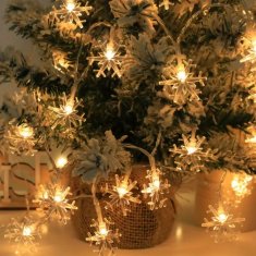 HOME & MARKER® LED snježne pahulje, na traci, 1,8 m, 8 načina osvjetljenja, božićne dekorativne lampice | LEDFLAKES