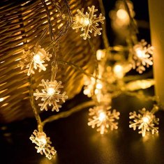 HOME & MARKER® LED snježne pahulje, na traci, 1,8 m, 8 načina osvjetljenja, božićne dekorativne lampice | LEDFLAKES