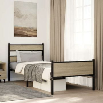 Vidaxl Krevet bez madraca, Sonoma hrast, 90x200 cm
