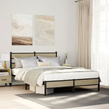 Vidaxl Krevet bez madraca, Sonoma hrast, 140x200 cm