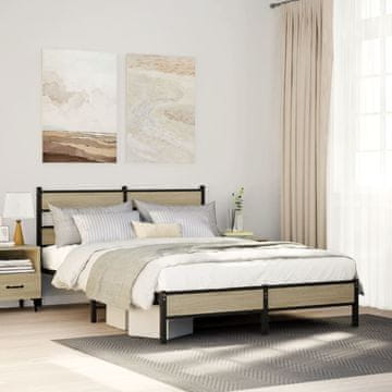 Vidaxl Krevet bez madraca, Sonoma hrast, 160x200 cm