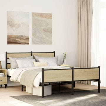 Vidaxl Krevet bez madraca, Sonoma hrast, 150x200 cm