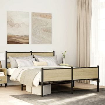 Vidaxl Krevet bez madraca, Sonoma hrast, 140x200 cm