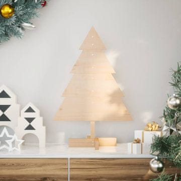 Vidaxl Drveno božićno drvce za ukrašavanje, 70 cm, masivno borovo drvo