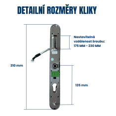 BOT Pametna kvaka za vrata Tuya H1 srebrna 72 mm
