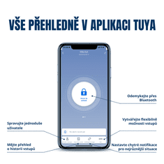 BOT Pametna kvaka za vrata Tuya H1 srebrna 72 mm