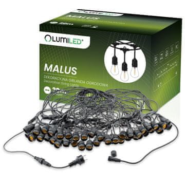 LUMILED MALUS Vanjski vrtni vijenac svjetlosni lanac 20m 40x E27