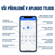 BOT Pametna kvaka TTLock H1 crna 90 mm