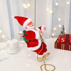 HOME & MARKER® Penjući Djed Božićnjak, na užetu, s glazbom, LED svjetlom, interaktivna božićna dekoracija | SANTACLIMB