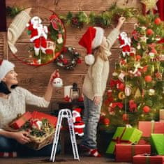 HOME & MARKER® Penjući Djed Božićnjak, na užetu, s glazbom, LED svjetlom, interaktivna božićna dekoracija | SANTACLIMB