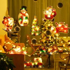 HOME & MARKER® Viseće LED božićne lampice, za prozor, 4 kom, dekorativna božićna rasvjeta na baterije | MERRYLIGHTS A