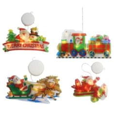 HOME & MARKER® Viseće LED božićne lampice, za prozor, 4 kom, dekorativna božićna rasvjeta na baterije | MERRYLIGHTS B