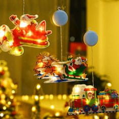 HOME & MARKER® Viseće LED božićne lampice, za prozor, 4 kom, dekorativna božićna rasvjeta na baterije | MERRYLIGHTS B