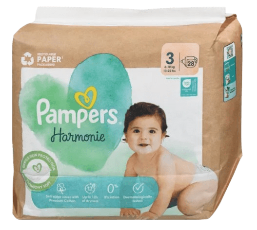 Pampers Harmonie pelene, veličina 3, 6-10 kg, 28 komada