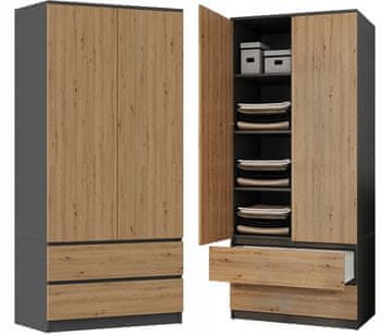 Topeshop Malwa SS-90 ANTRACIT ARTISAN Ormar