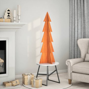 Vidaxl Drveno božićno drvce za ukrašavanje, smeđe boje, 112 cm, bor
