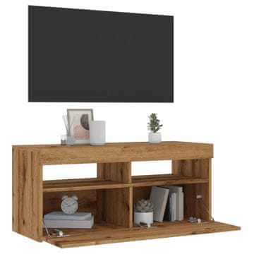 Vidaxl TV ormarić s LED rasvjetom Artisan hrast 90x35x40 cm