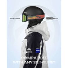 Outdoor master Skijaške naočale Falcon Cylindrical ZEISS VLT 18% + dodatna žuta leća VLT 91%, crni okvir – zeleno-ružičasta leća