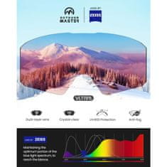 Outdoor master Skijaške naočale Falcon Cylindrical ZEISS VLT 19% + dodatna žuta leća VLT 91%, crni okvir – ružičasta leća