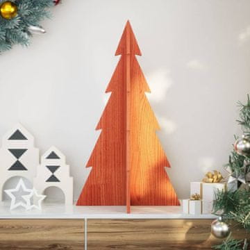 Vidaxl Drveno božićno drvce za ukrašavanje, smeđe, 80 cm, bor