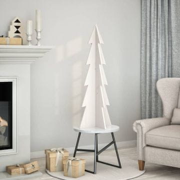 Vidaxl Drveno božićno drvce za ukrašavanje, bijelo, 112 cm, bor