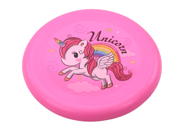 slomart Leteći disk FRIZBI LEAN TOYS s jednorogom, rozi, 20 cm