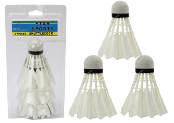 slomart Set 3 badmintonska loptice LEAN TOYS s prirodnim perjem