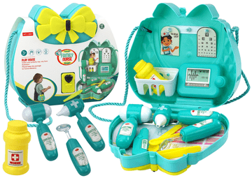 slomart Dječji liječnički set LEAN TOYS u torbici na vezici, tirkizni
