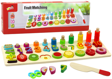 slomart LEAN TOYS Drveni edukacijski set Sortiranje Drvena ploča Učenje matematike Voće