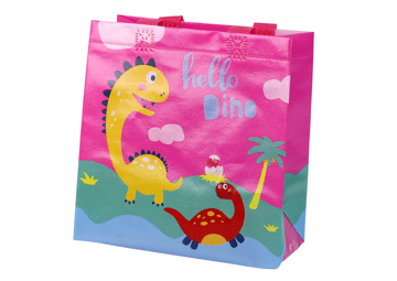 Lean-toys Poklon vrećica s dinosaurima Roza 23cm x 21,5cm x 11cm 16733