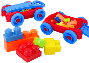 slomart Set kocaka u kolicima LEAN TOYS - plavo-crveni