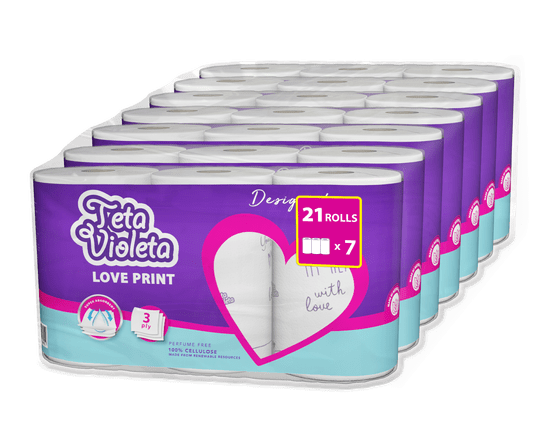 Violeta Love papirnati ručnici, 3 sloja, 3x7