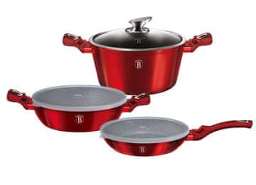 Berlingerhaus Set kuhinjskog posuđa od 6 komada s mramornim finišem Burgundy Metallic Line