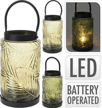 ProGarden Stojeći stakleni svjetiljk s LED žaruljom, 26 cm, žuta