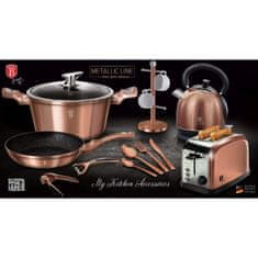 Berlingerhaus Set pribora za jelo od 16 dijelova od nehrđajućeg čelika, zrcalni sjaj, Rosegold Metallic Line