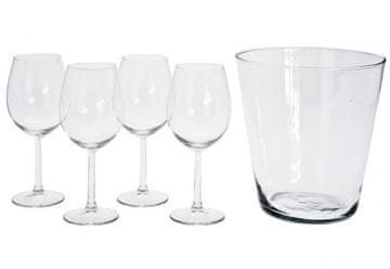 EXCELLENT Čaše KO-VER000576 Čaše za vino + hladnjak, set od 5 komada