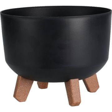ProGarden Okrugla saksija s nogicama, 24 cm, crna