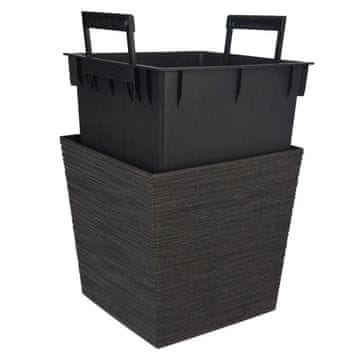 ProGarden Kvadratna posuda za biljke s poklopcem, 24 cm, crna