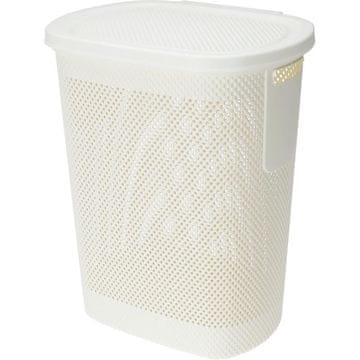 Excellent Houseware Košara za rublje od 60 litara s poklopcem, bež