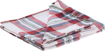 HOMESTYLING Chenille deka, 130 x 160 cm, bijela s prugama