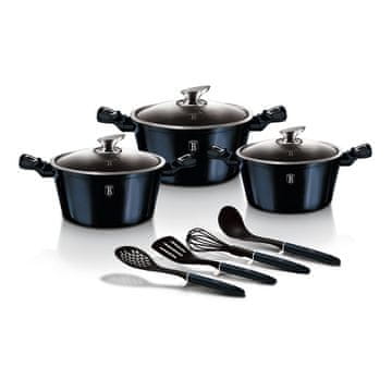 Berlingerhaus Set posuđa od 10 komada s mramornim završnim slojem, Aquamarine Metallic Line