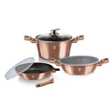 Berlingerhaus Set kuhinjskog posuđa od 6 komada s mramornim završnim slojem, Rosegold Metallic linija