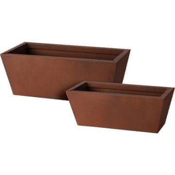 ProGarden Set od 2 pravokutna metalna saksija