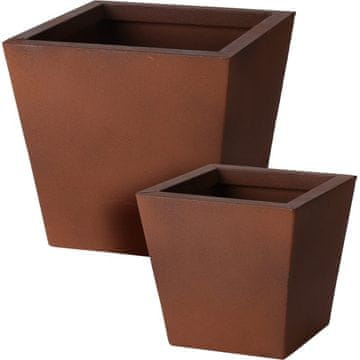 ProGarden Set od 2 četvrtasta metalna saksija