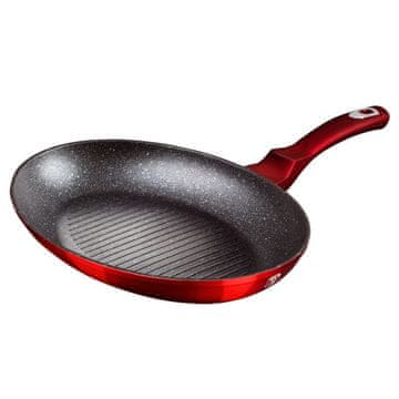 Berlingerhaus Tava za ribu i odrezak s mramornom površinom, 35 cm, Burgundy Metallic Line