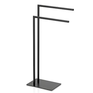 Kela Crni metalni držač za ručnike u obliku slova L, 30 x 20 x 81 cm