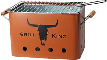 ProGarden GRILL KING prijenosni roštilj na ugljen, 43 x 20 cm, cigla crvena